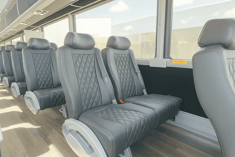 interior of Charter Bus Rental Santa Barbara charter bus